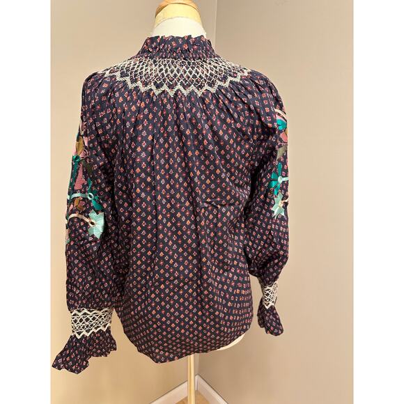 NWT Figue Charlie Top Foulard Mini Berry Sz Medium - Picture 6 of 9